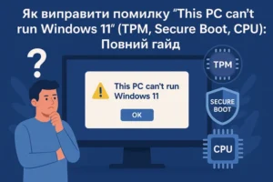 Як виправити помилку This PC cant run Windows 11 (TPM, Secure Boot, CPU): Повний гайд