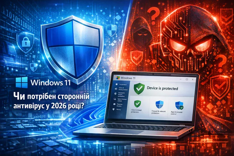 Microsoft Defender у Windows 11: чи потрібен сторонній антивірус у 2026 році